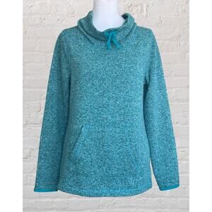 Eddie Bauer Aqua Funnel Neck Sweatshirt Sz M Outdoor Cabincore Gorpcore Comfy